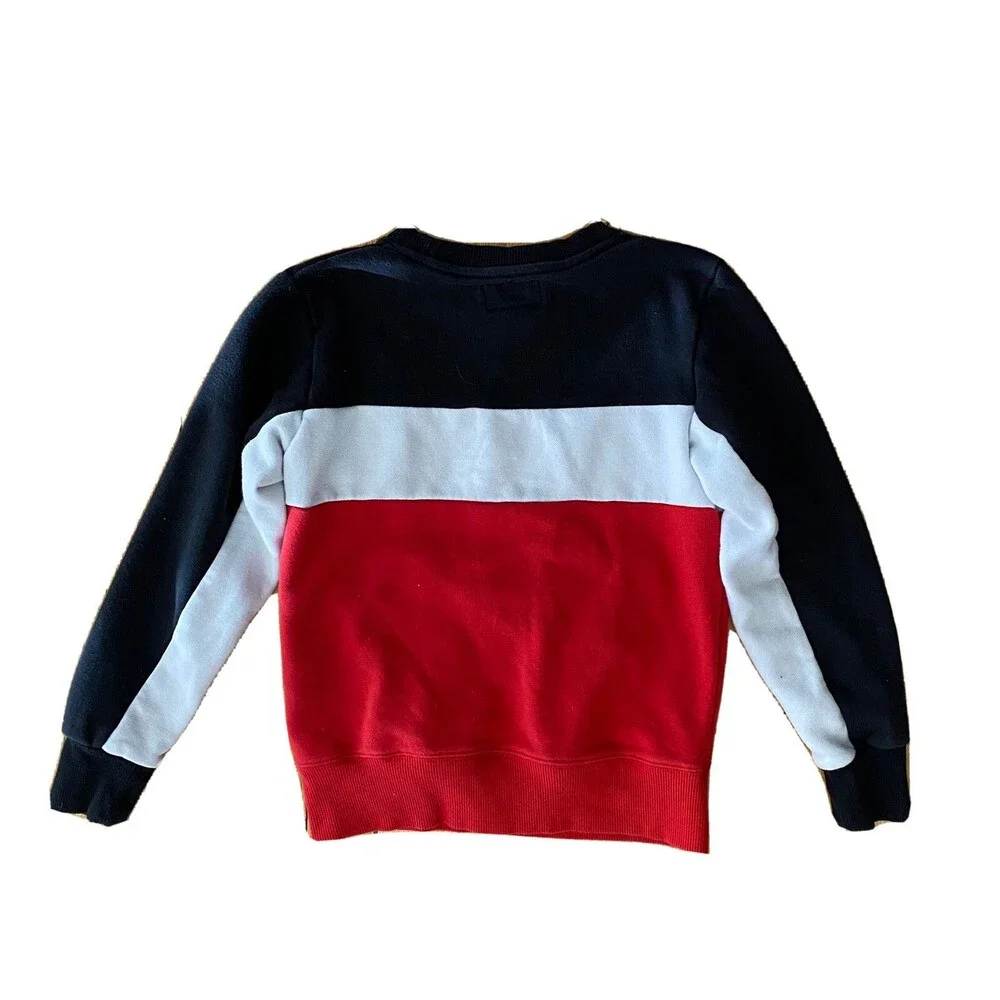 Converse Boys S Colorblock Crewneck Sweatshirt Red Black Logo Pullover